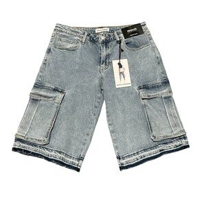 Ashley Mason Denim Cotton Cargo Jorts Bermuda Shorts with Pockets Size: 9/29